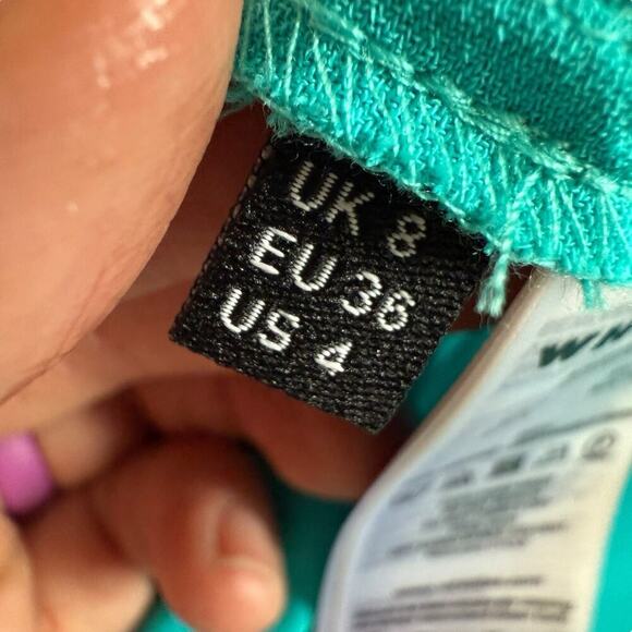 Whistles Turquoise Andie Button Dress 4 Maxi Fairy Coastal Resortwear Colorful - Picture 10 of 14